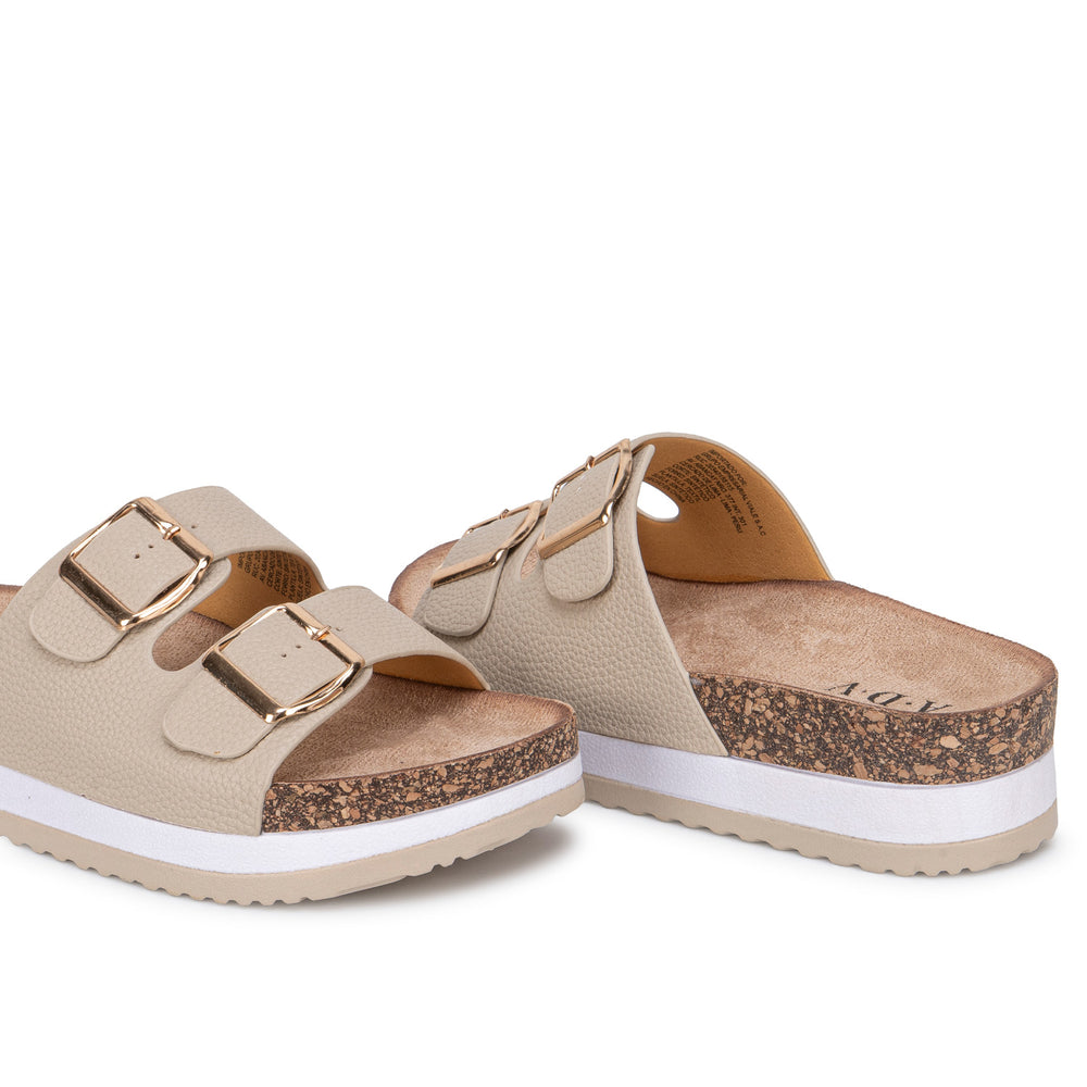 Sandalia Slide Casual Beige