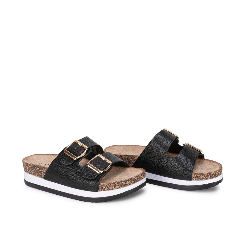 Sandalia Slide Casual Negro