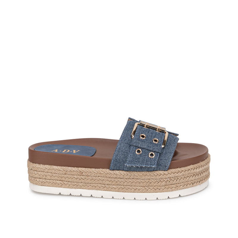 Sandalia Slide Casual Denim
