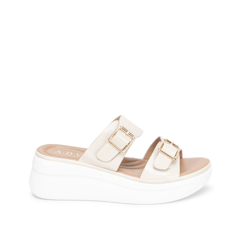 Sandalia Slide Casual Hueso