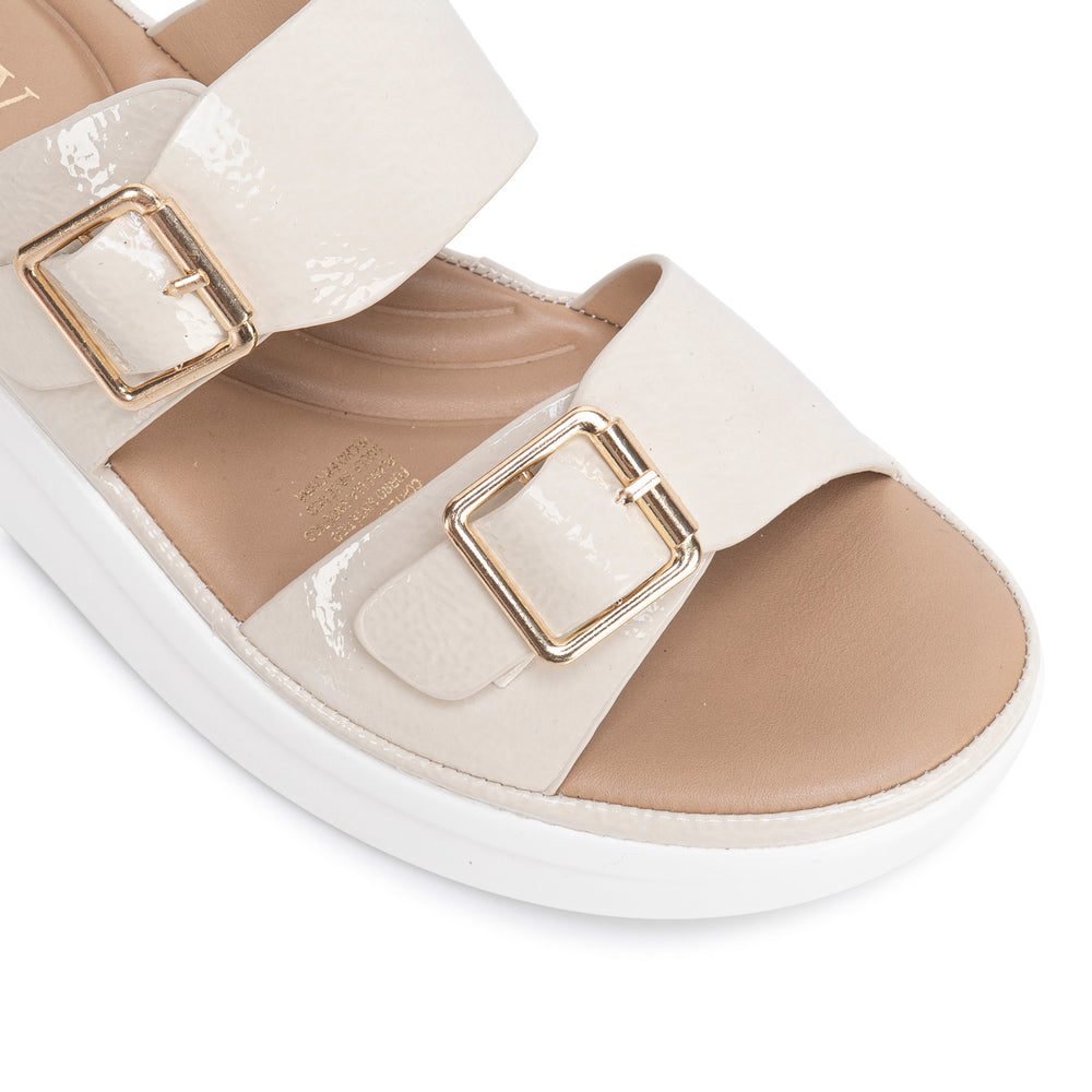 Sandalia Slide Casual Hueso