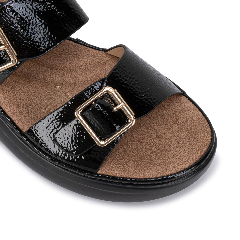 Sandalia Slide Casual Negro