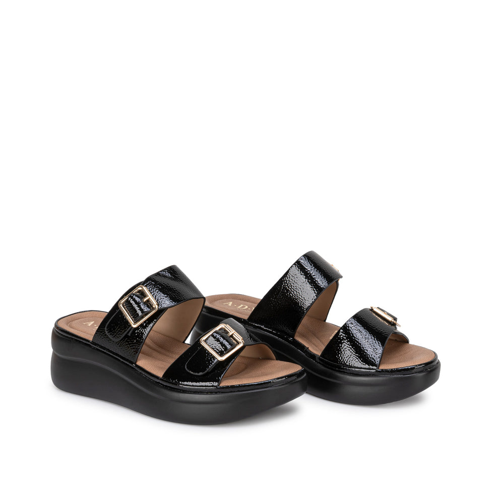 Sandalia Slide Casual Negro