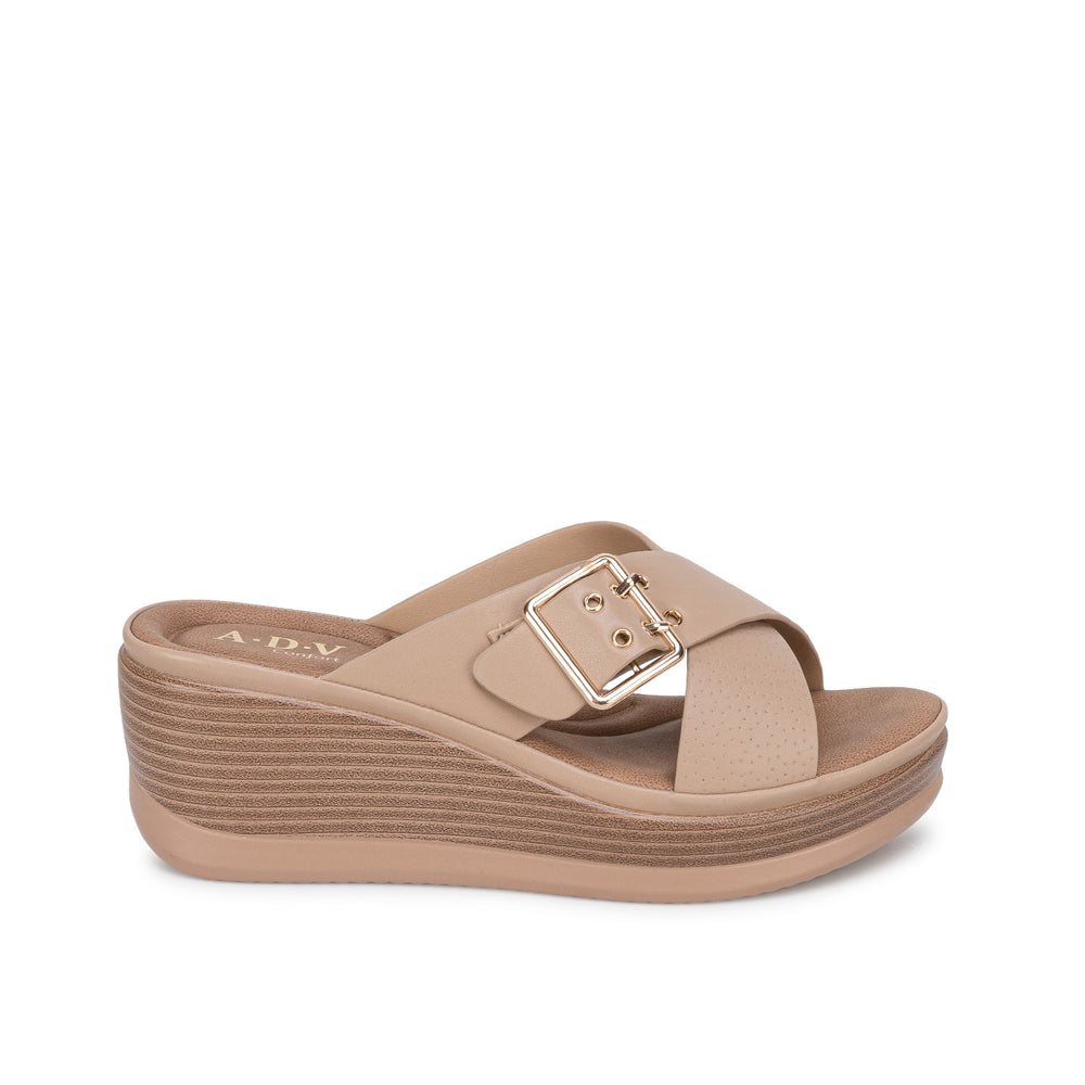 Sandalia Slide Casual Beige