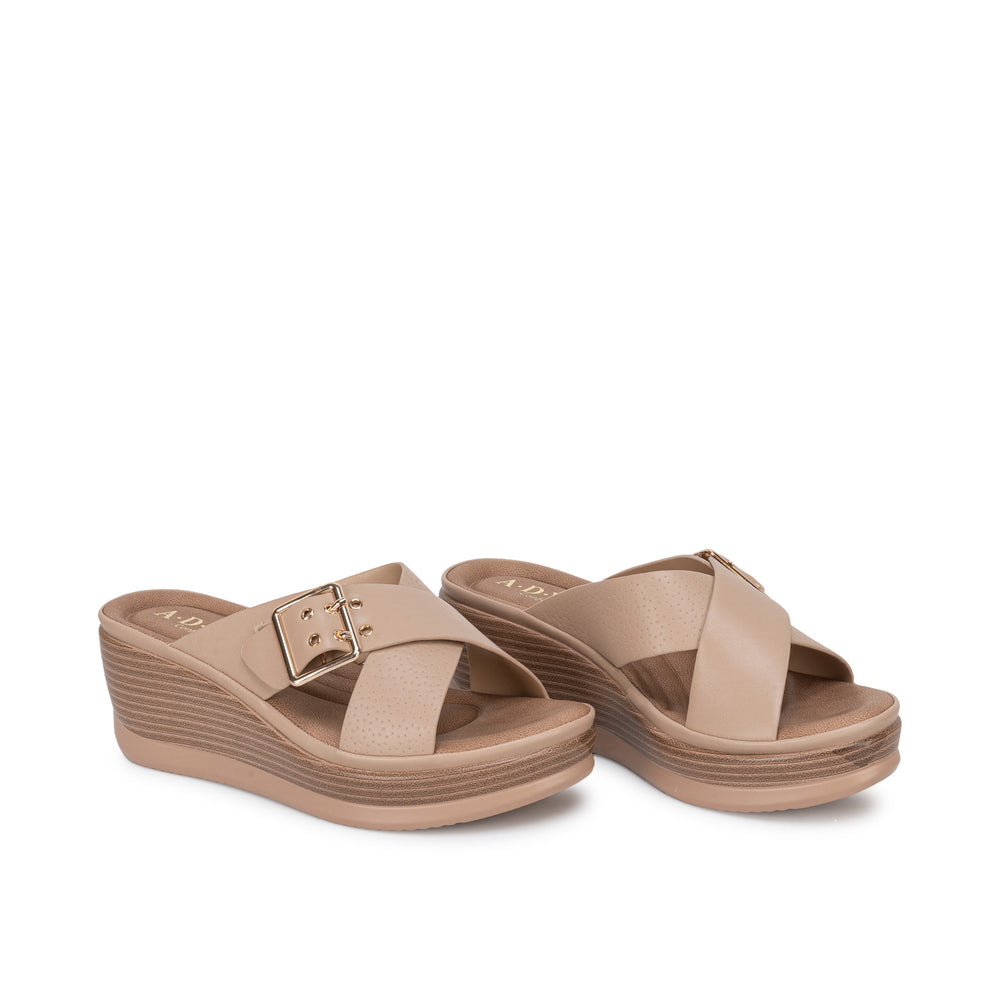Sandalia Slide Casual Beige