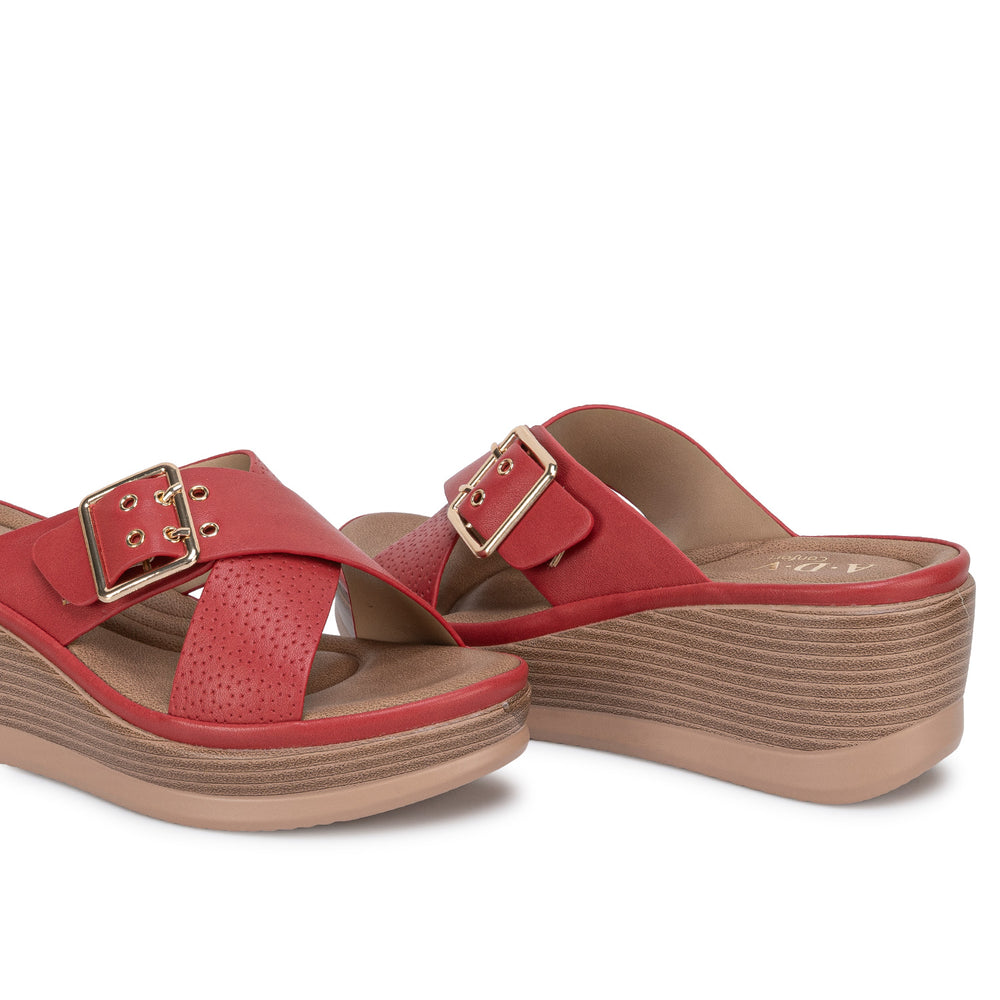 Sandalia Slide Casual Rojo