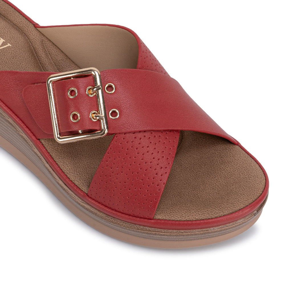 Sandalia Slide Casual Rojo