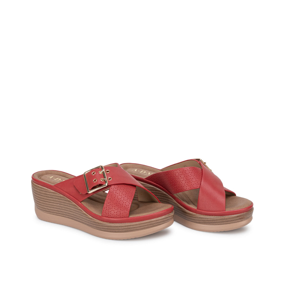 Sandalia Slide Casual Rojo