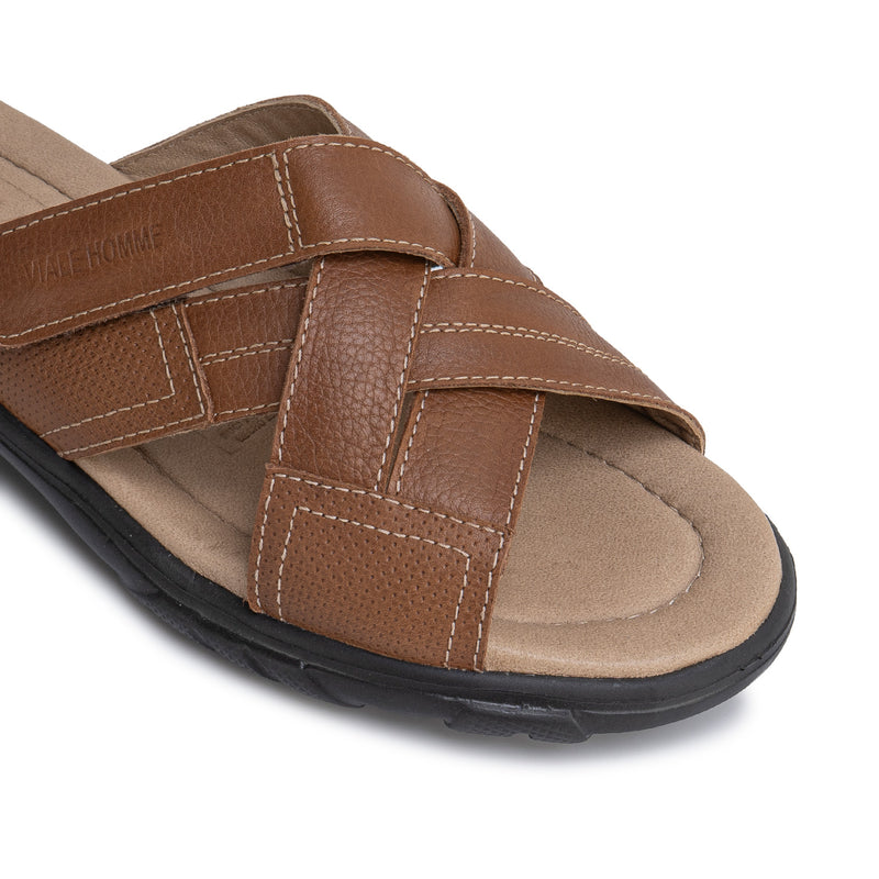 Sandalia Slide Casual Miel