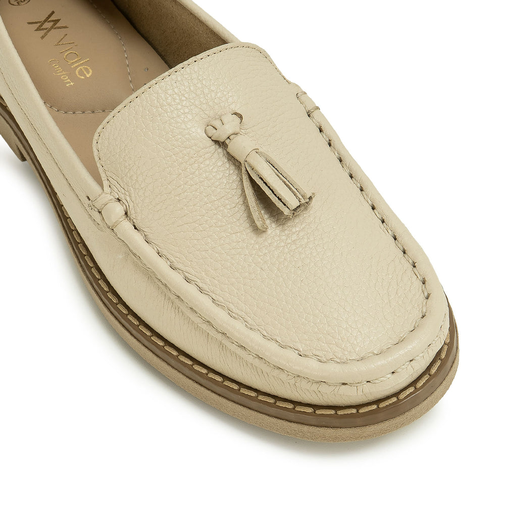 Zapato Mocasín Casual Vainilla