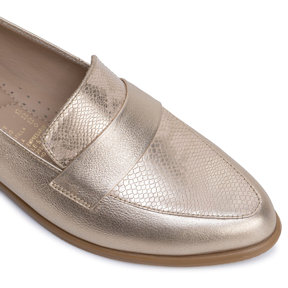 Zapato Mocasín Casual Dorado