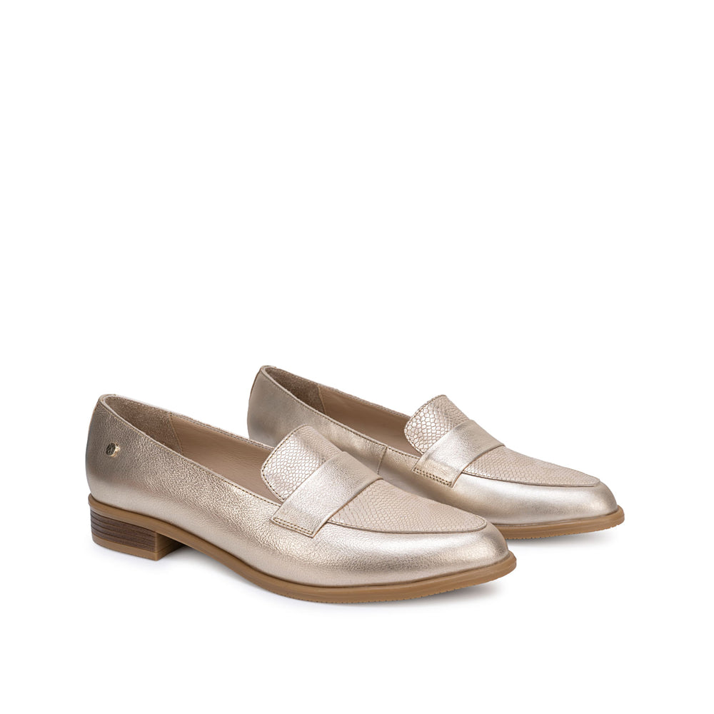 Zapato Mocasín Casual Dorado