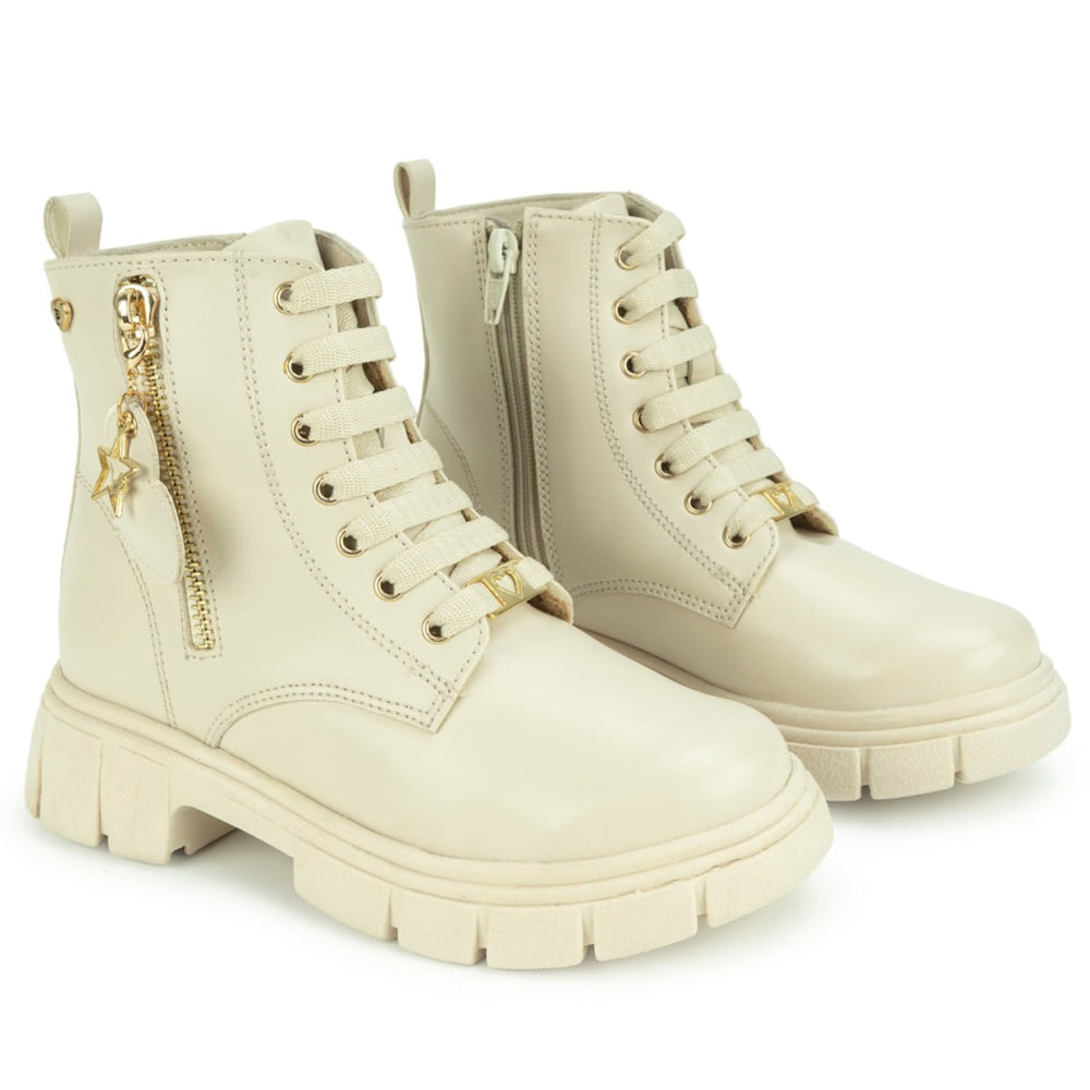 Botin Derby Casual Hueso
