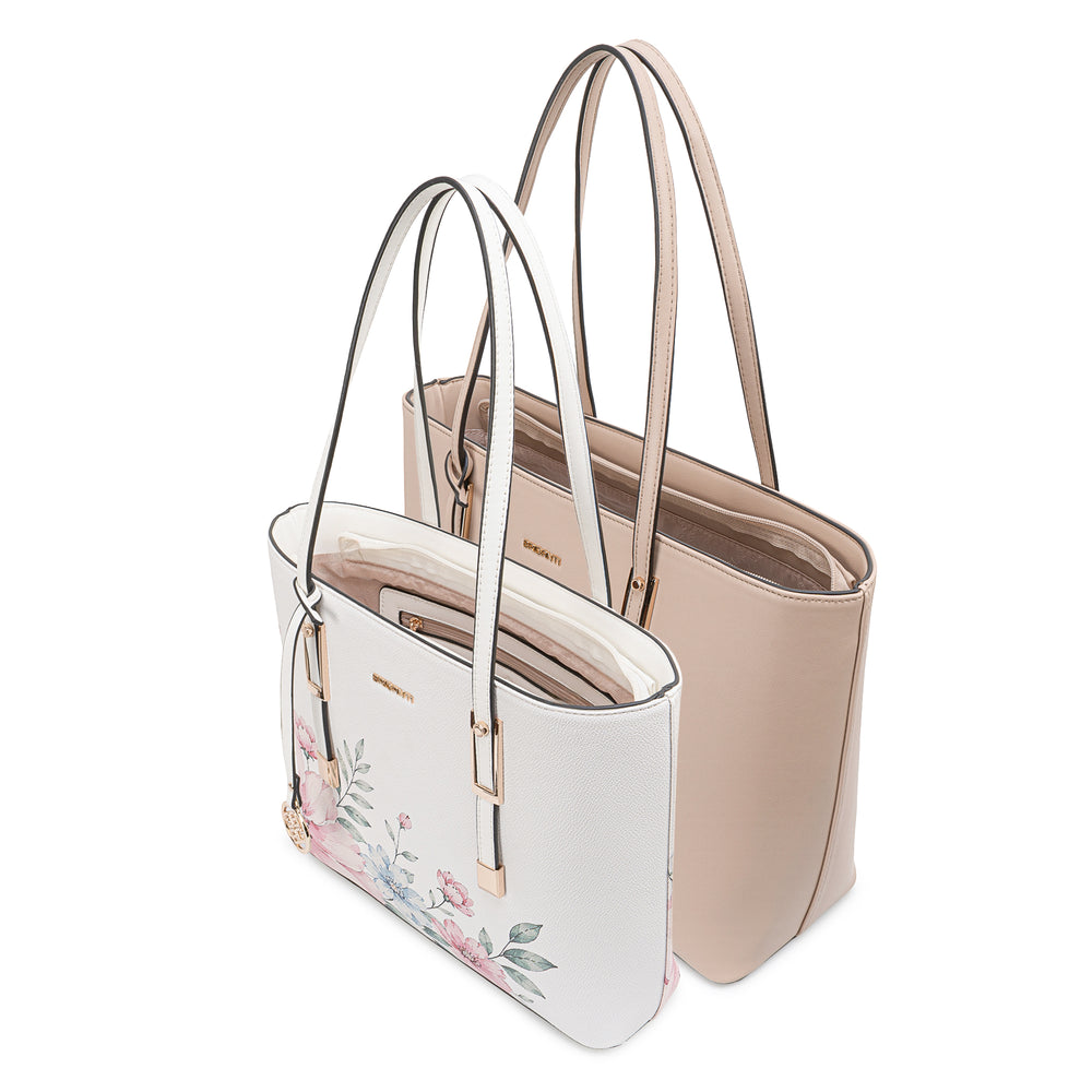 Cartera Jumbo Beig/Blan