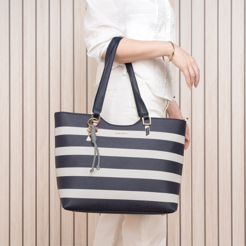 Cartera Jumbo Azul/Blan