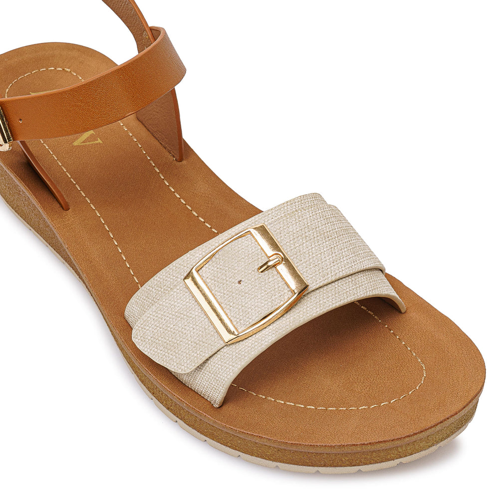 Sandalia D'orsay Casual Hueso