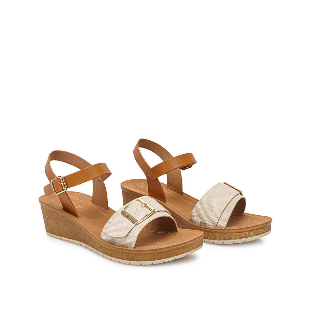 Sandalia D'orsay Casual Hueso