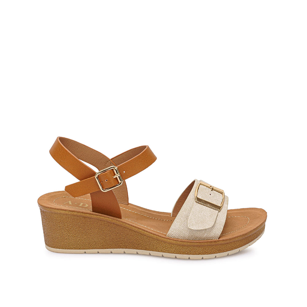 Sandalia D'orsay Casual Hueso