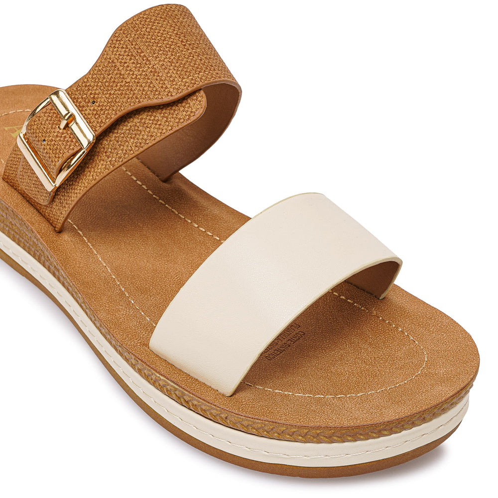 Sandalia Strap Casual Hueso