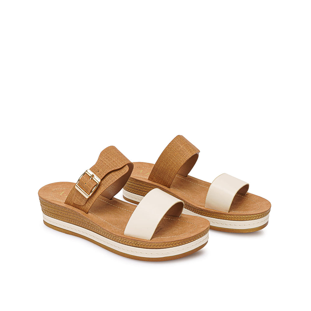 Sandalia Strap Casual Hueso