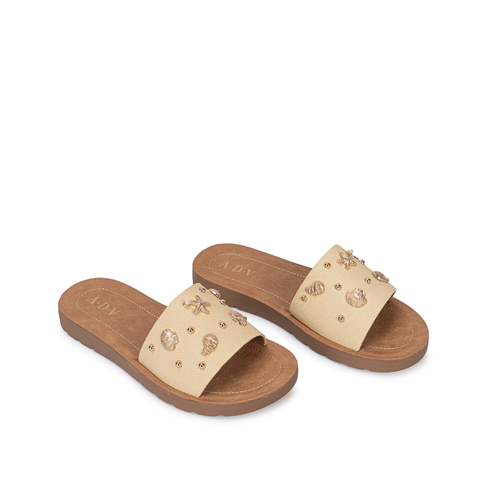 Sandalia Slide Casual Amarillo