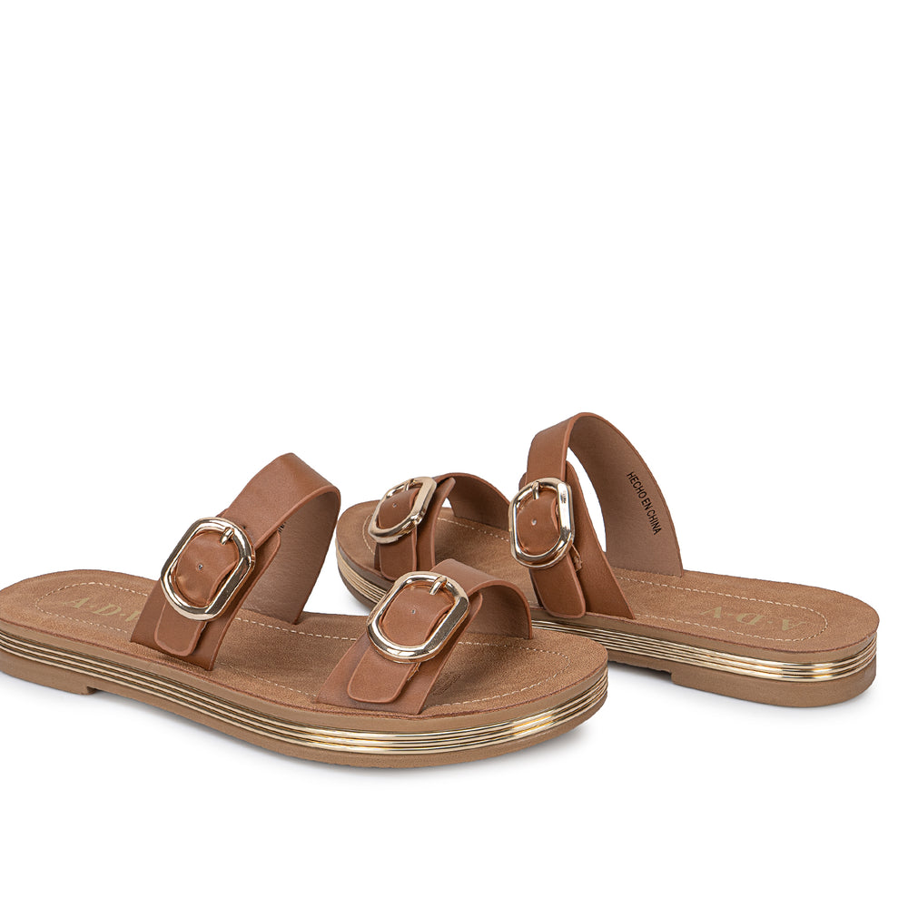 Sandalia Slide Casual Natural