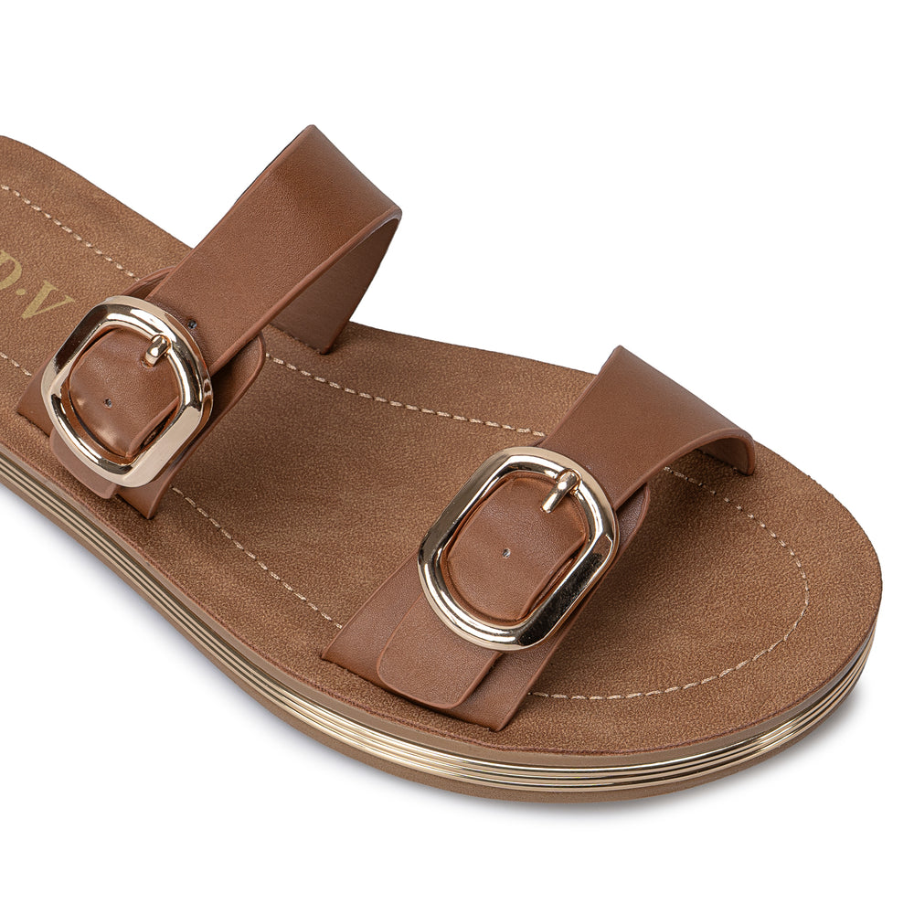Sandalia Slide Casual Natural