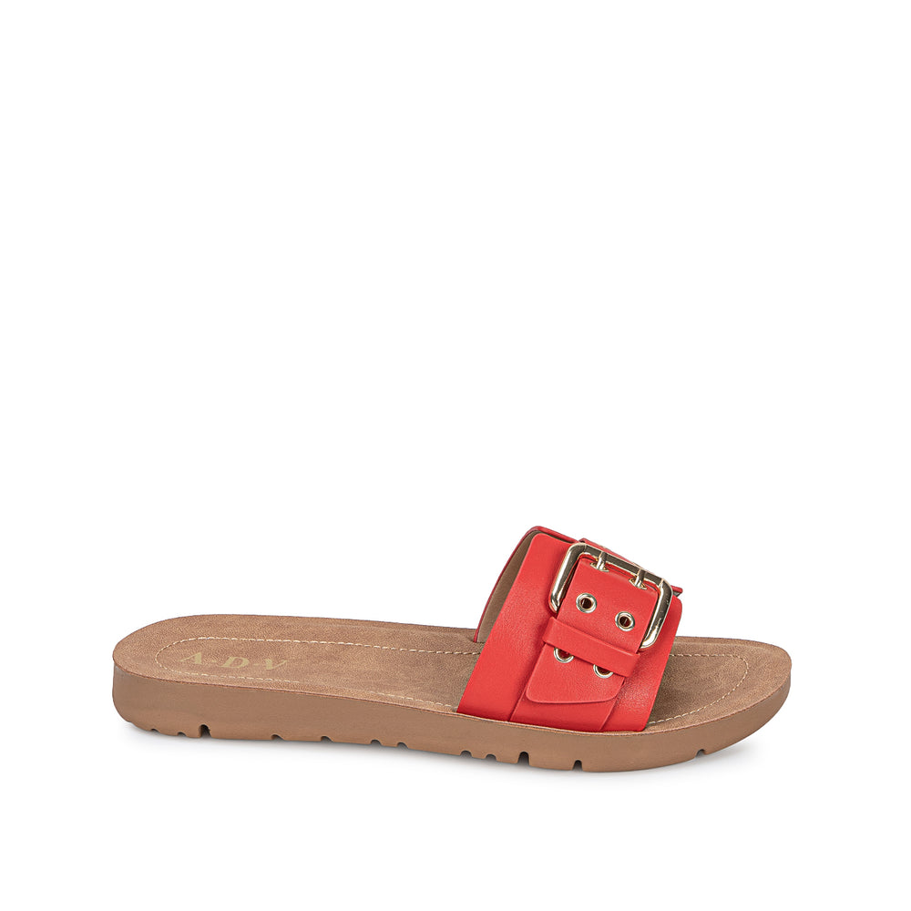 Sandalia Slide Casual Rojo