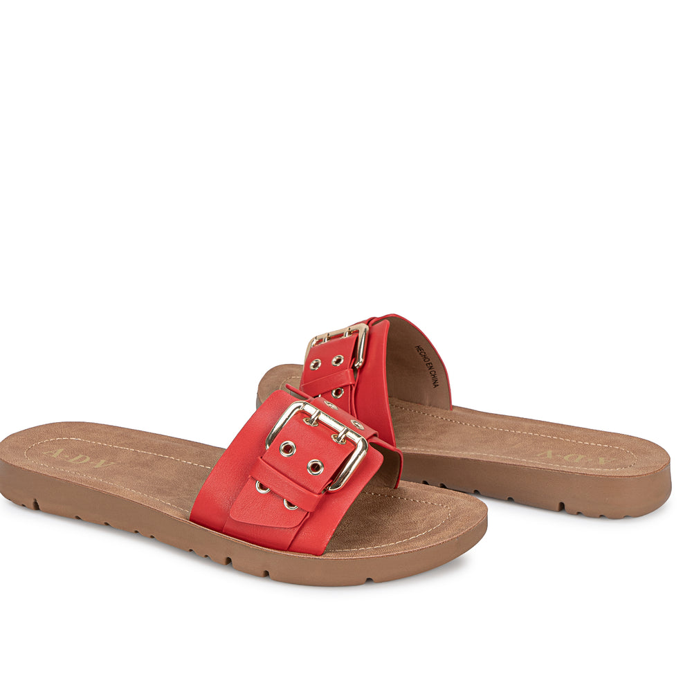 Sandalia Slide Casual Rojo