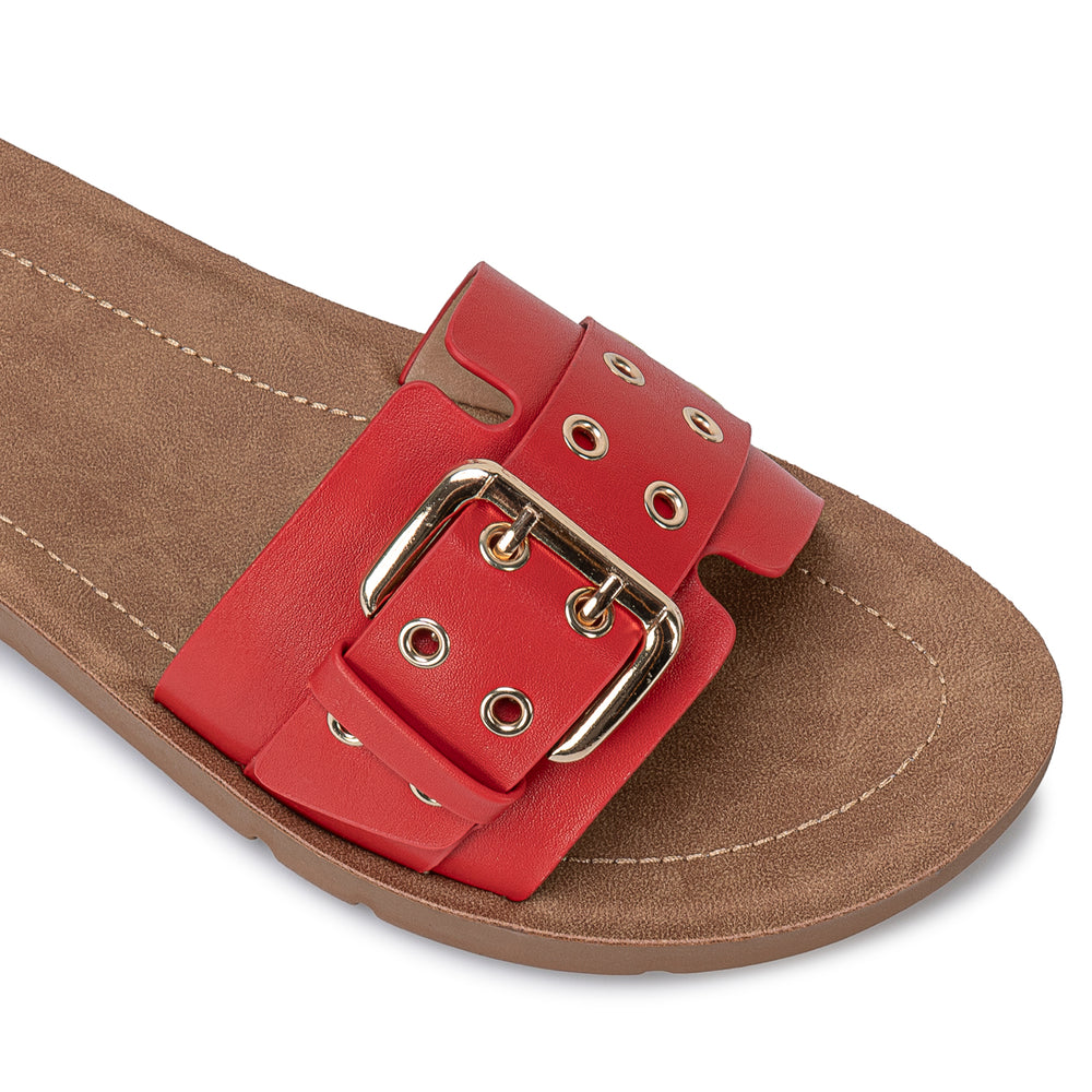 Sandalia Slide Casual Rojo