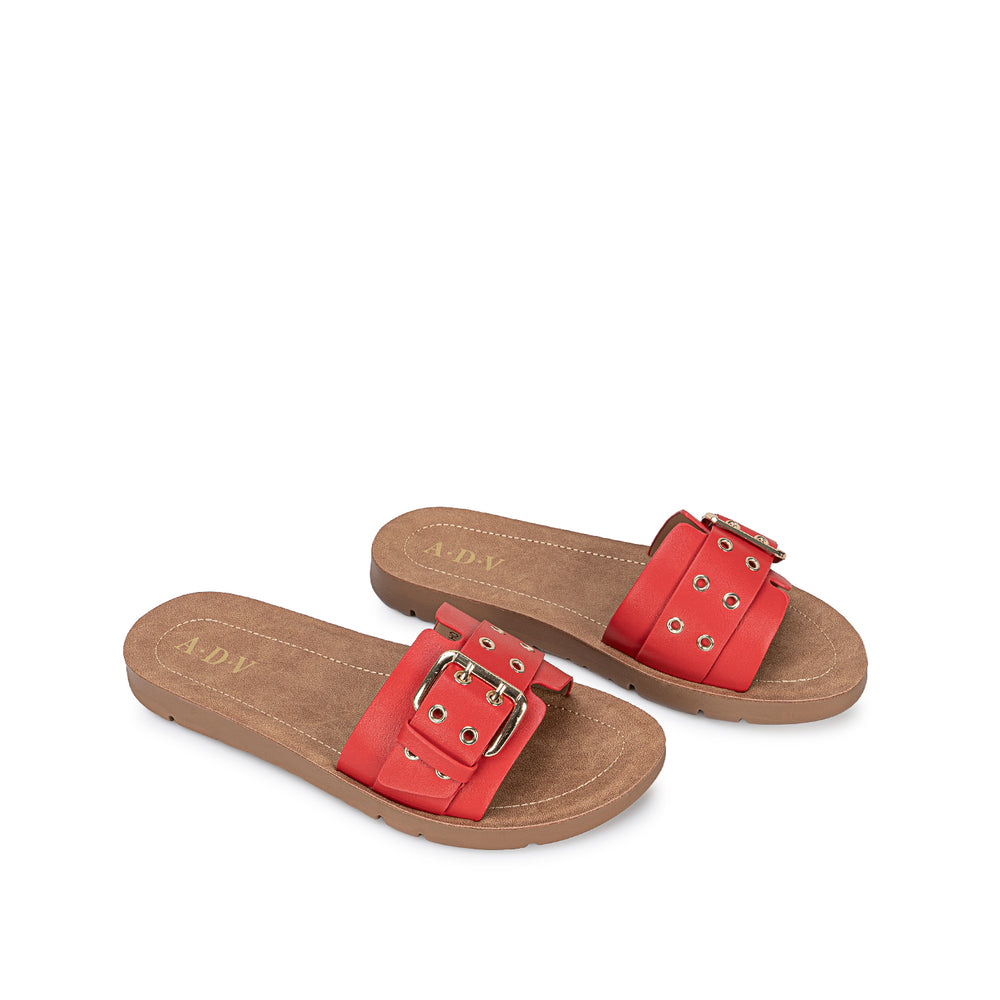 Sandalia Slide Casual Rojo