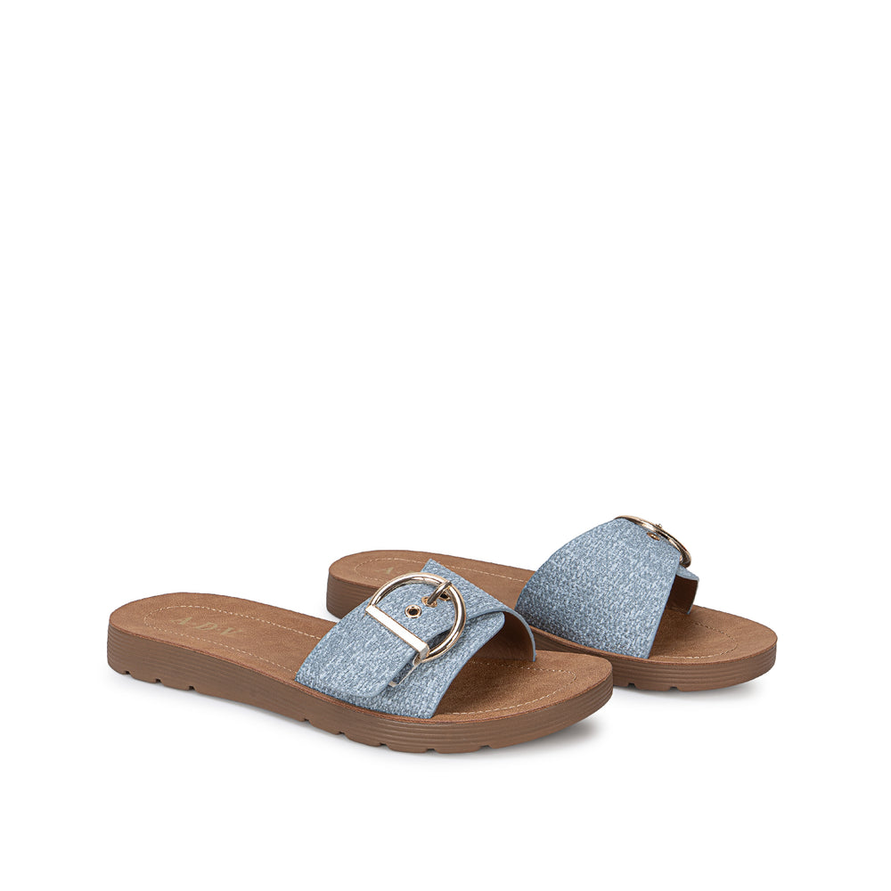 Sandalia Slide Casual Celeste