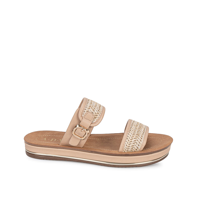 Sandalia Slide Casual Rafia