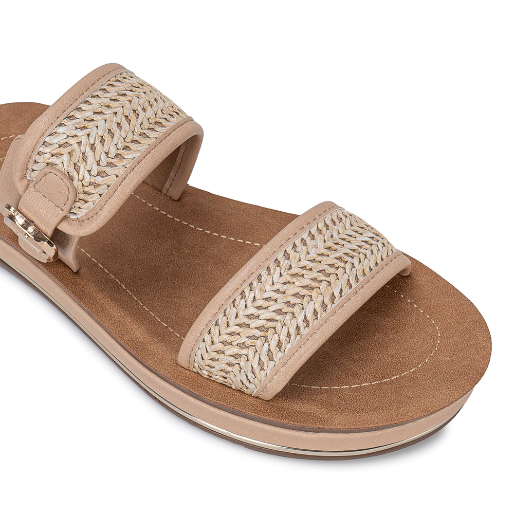 Sandalia Slide Casual Rafia