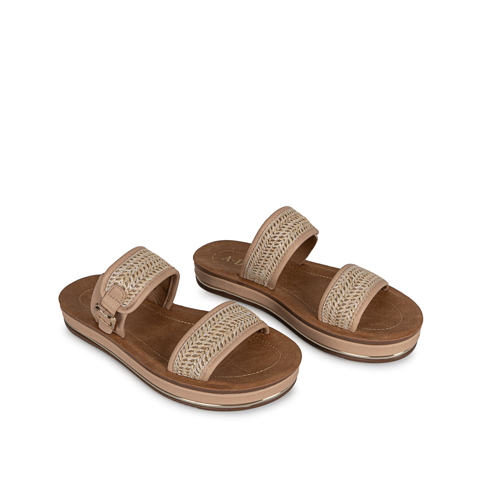 Sandalia Slide Casual Rafia