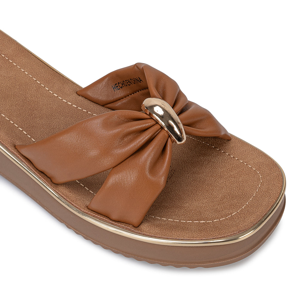 Sandalia Slide Casual Natural