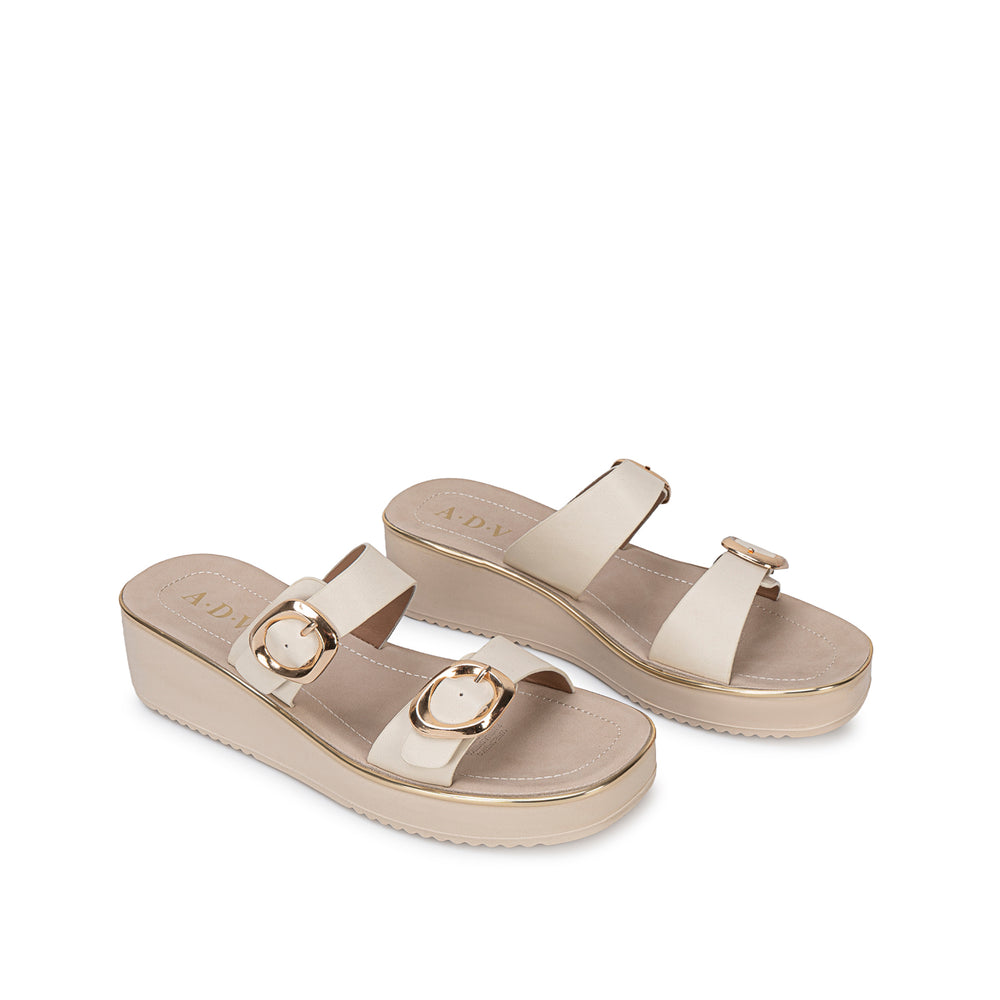 Sandalia Slide Casual Hueso