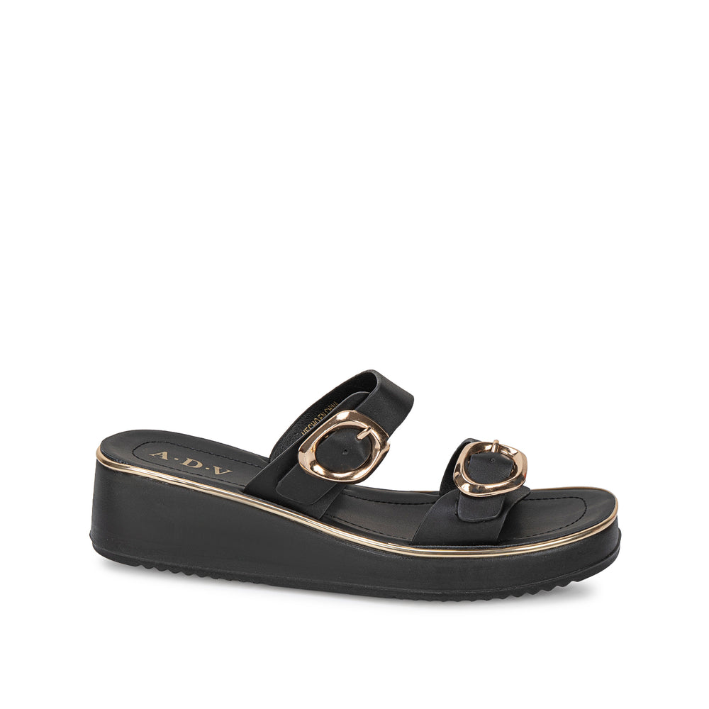 Sandalia Slide Casual Negro