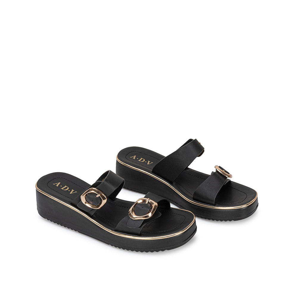 Sandalia Slide Casual Negro