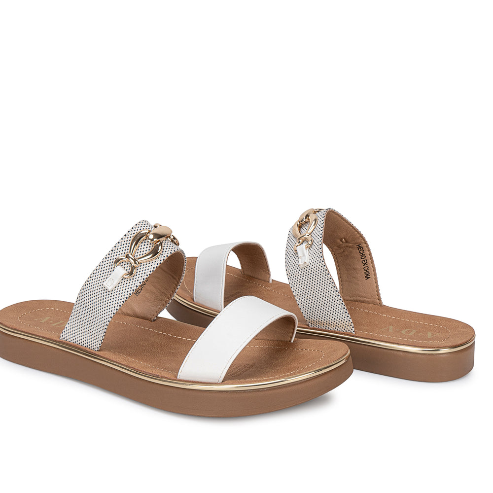 Sandalia Slide Casual Blanco