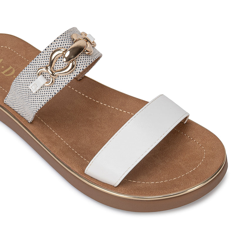 Sandalia Slide Casual Blanco