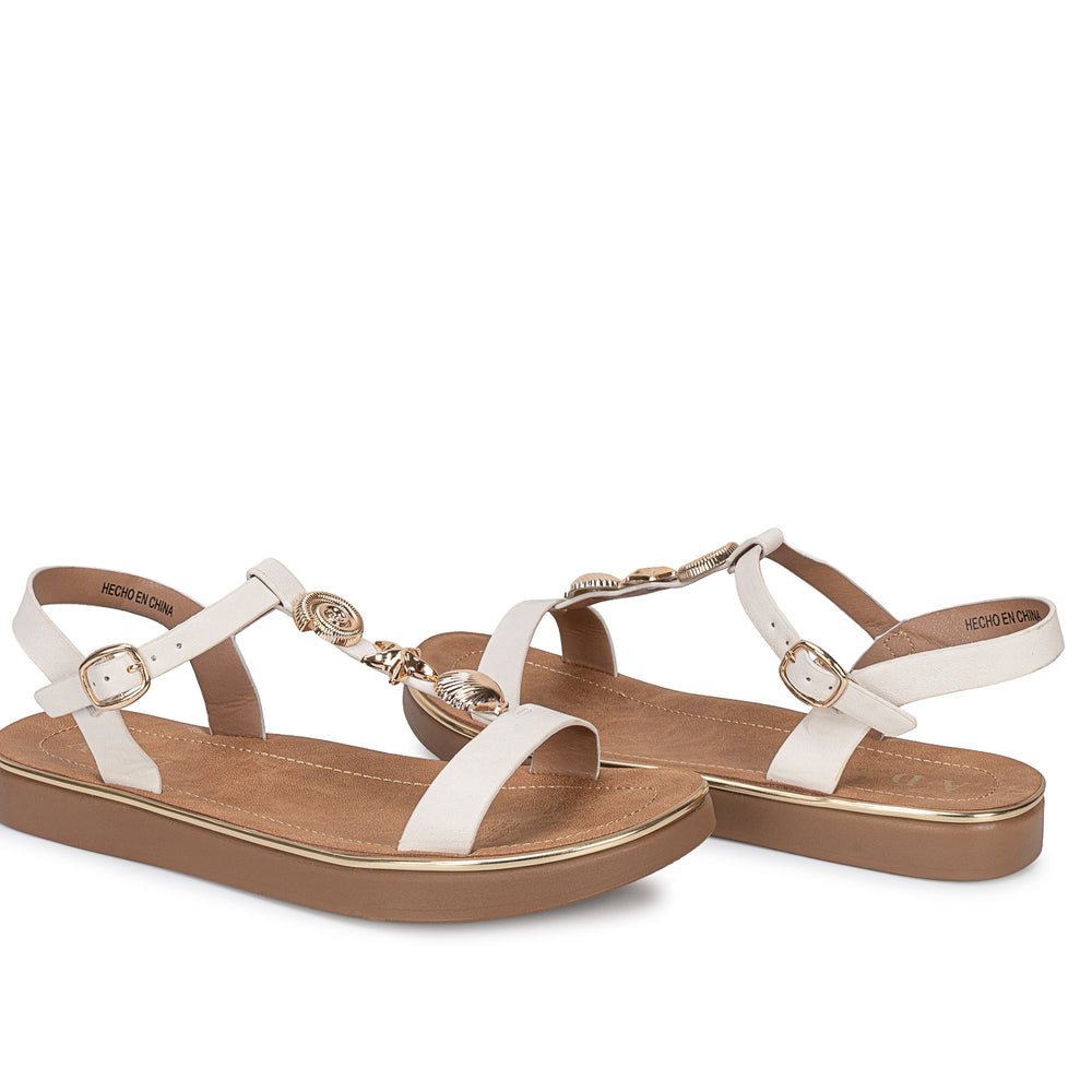 Sandalia Casual Hueso