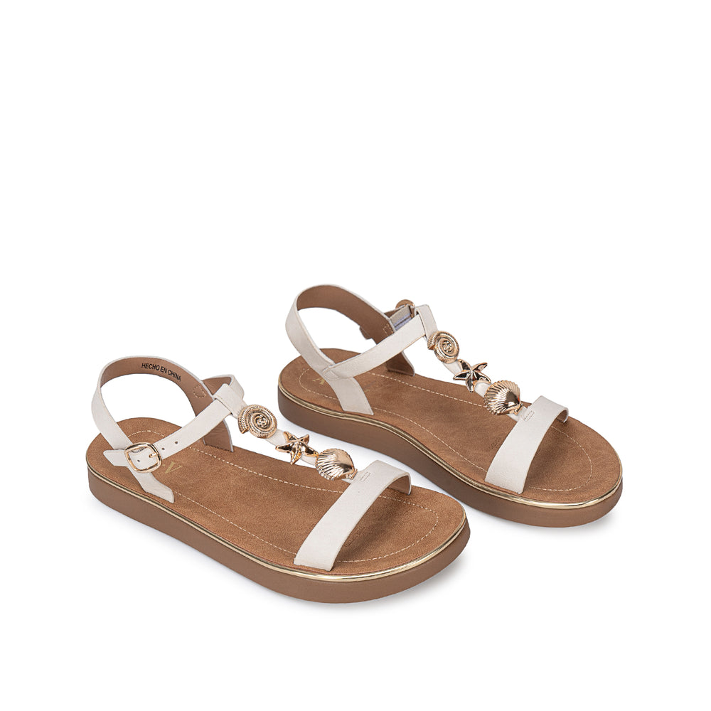 Sandalia Casual Hueso