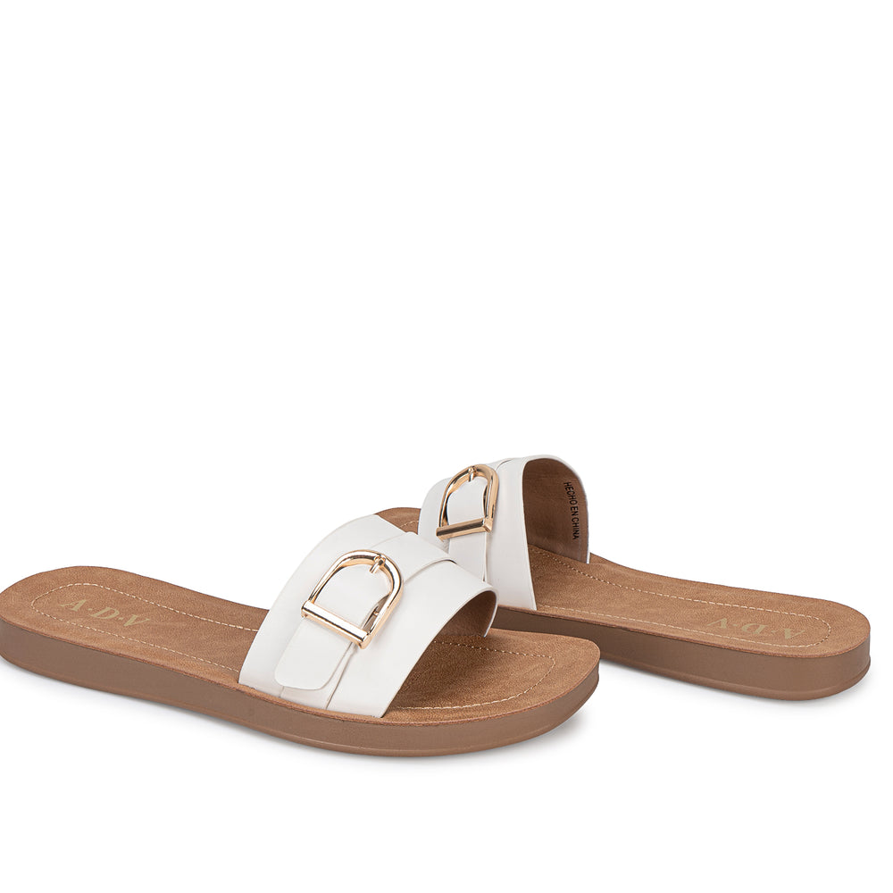 Sandalia Slide Casual Blanco