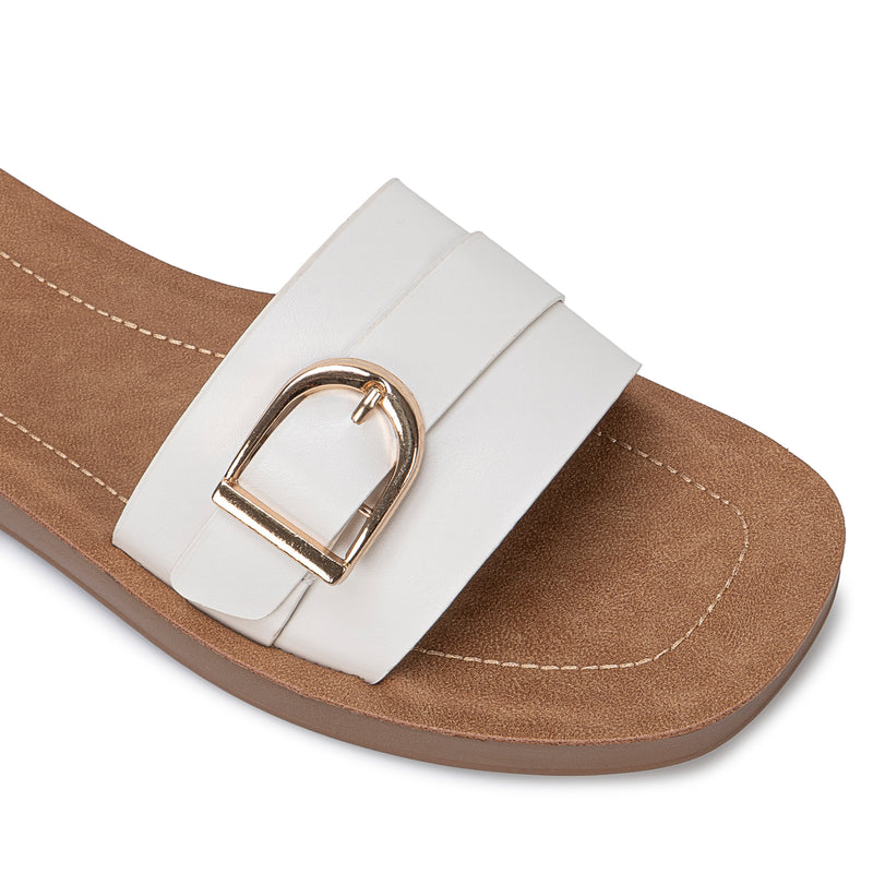 Sandalia Slide Casual Blanco