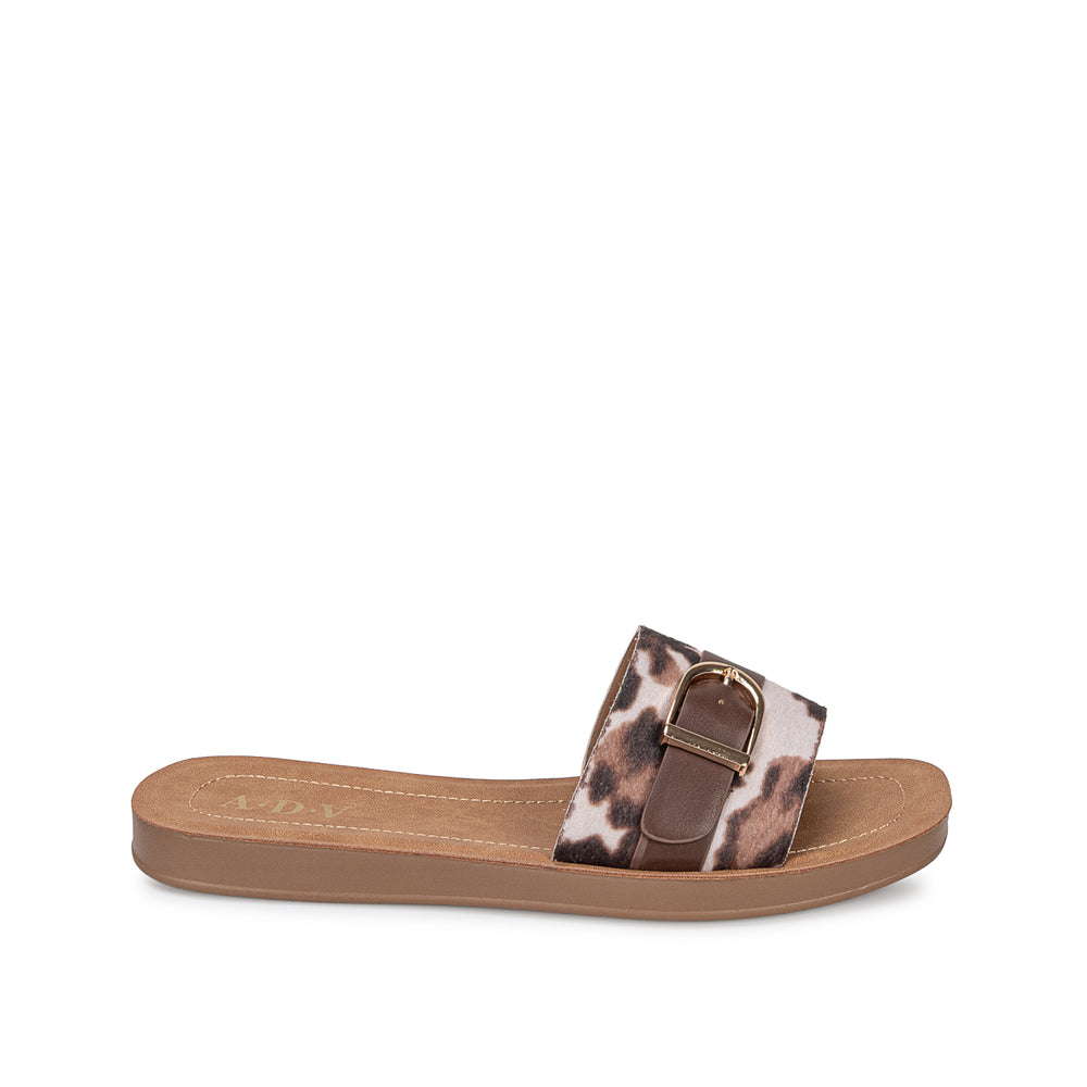 Sandalia Slide Casual Cow Print
