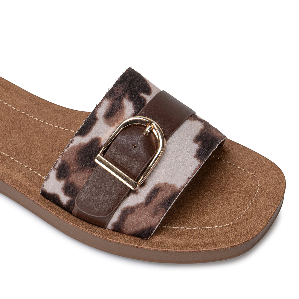 Sandalia Slide Casual Cow Print