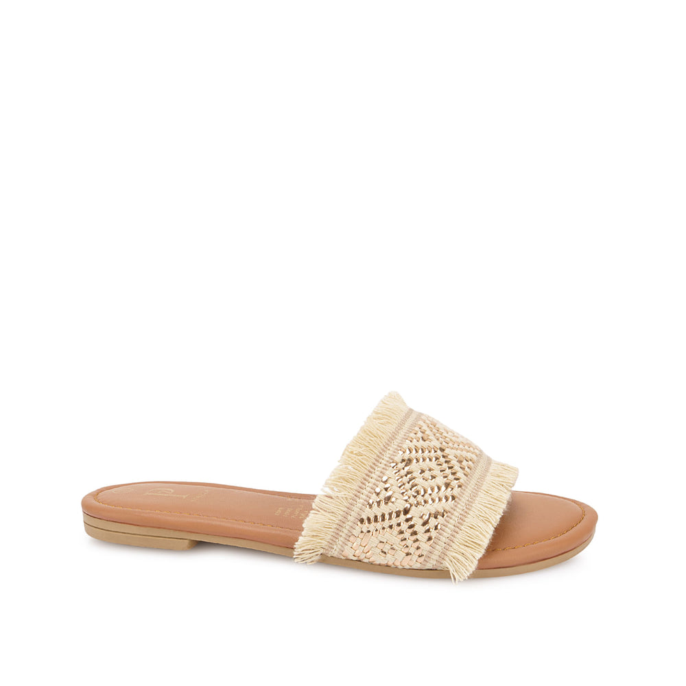 Sandalia Slide Casual Beige