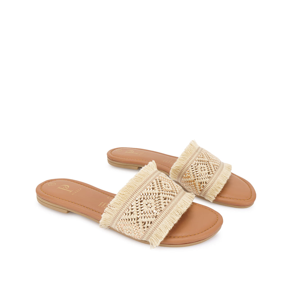 Sandalia Slide Casual Beige