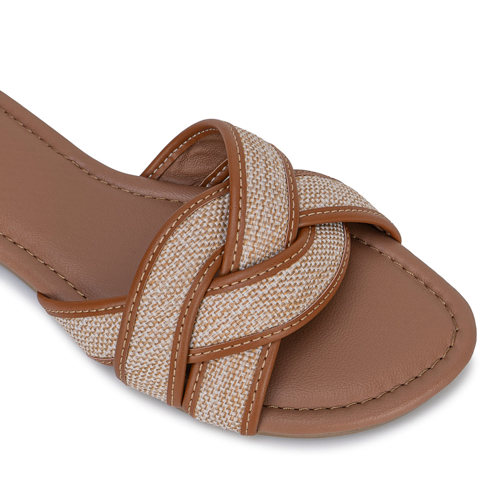 Sandalia Slide Casual Natural